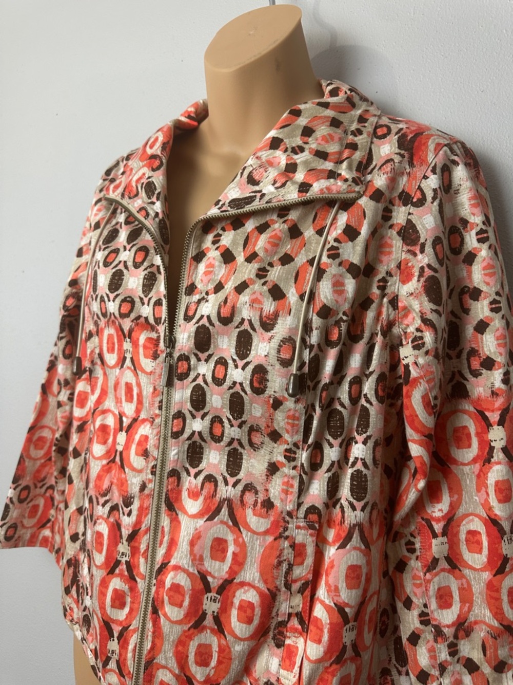 Ruby Rd. Geometric Patterned Zip-Front Jacket - Picture 2 of 10